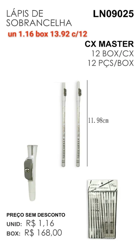 Lapis de Ln09025 Sobrancelha - LUA&NEVE - Maquiagem Atacado Revenda