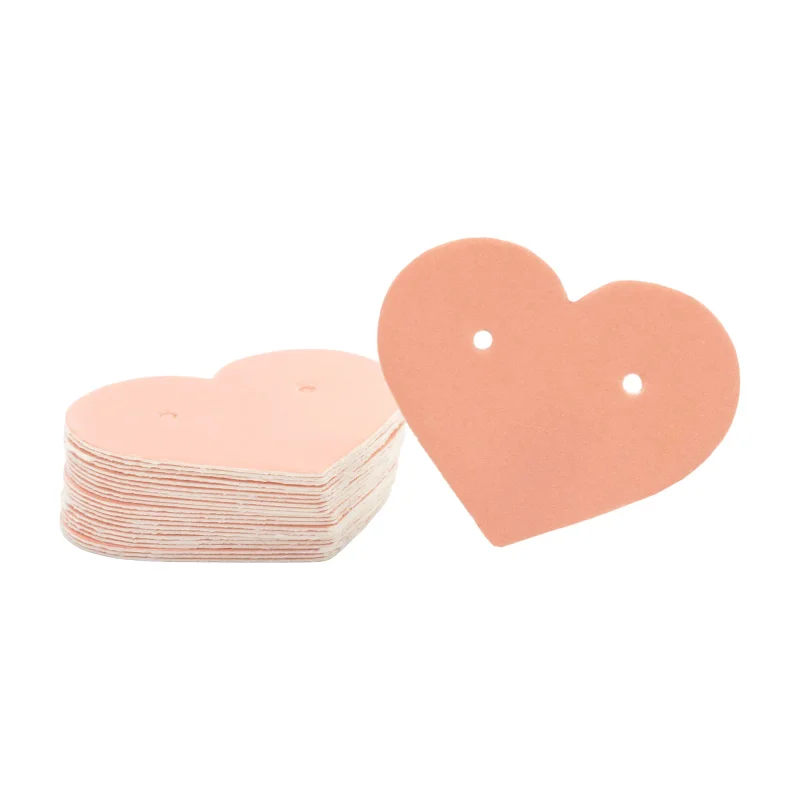 Mini Tag Coração para Brincos - Rose - Pacote com 500 unidades Atacado para Revenda