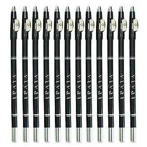 12 Unidades Lápis de Olho Preto com Apontador Vivai 2034 Atacado