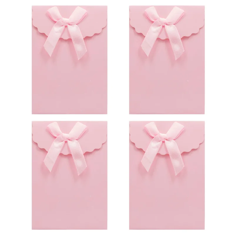 Sacola de Papel para Presente P - Com Velcro e Laço - 7,5x10,5x4 cm (12 unidades) - Rose Atacado para Revenda