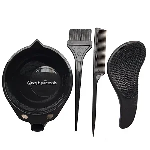 Kit Cabeleireiro Para Tintura 4 Peças Tigela, Pincel Aplicador, Pente Fino e Escova Mágica Atacado para Revenda