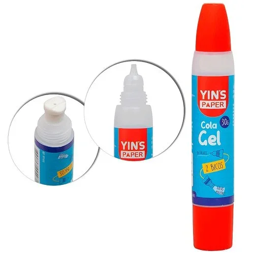 Cola Em Gel Escolar Transparente Com 2 Bicos 30g Atacado para Revenda