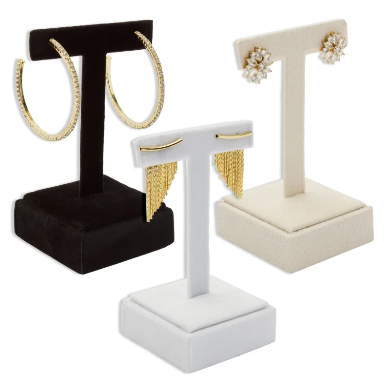 Expositor para Brincos em Corino Formato T - 1 unidade Atacado para Revenda