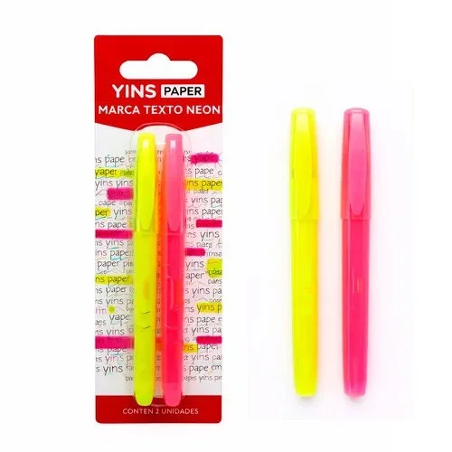 Kit Marca Texto Neon 2 Peças Rosa E Amarelo Atacado para Revenda