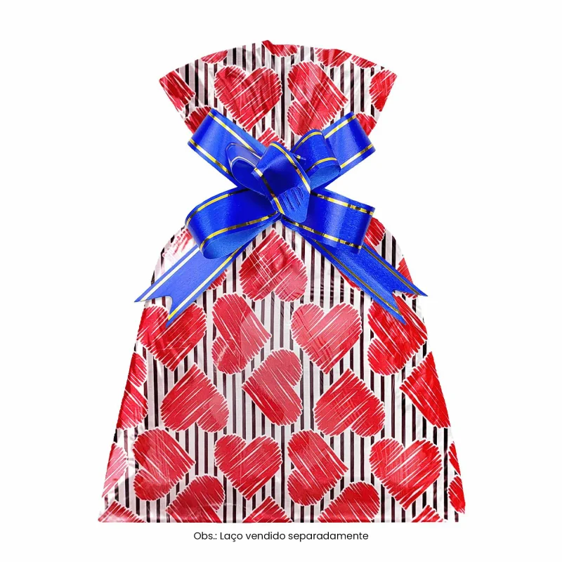Saco para Presente - 10x14 cm - Estampa Emoções - Pacote com 50 Unidades Atacado para Revenda