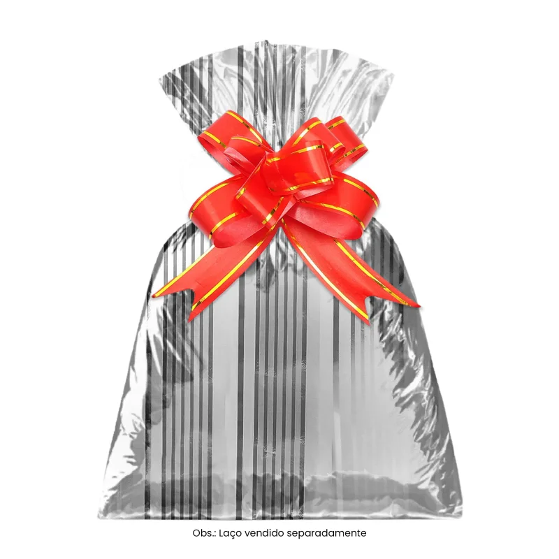 Saco para Presente - 10x14 cm - Estampa Aramis Branco - Pacote com 50 Unidades Atacado para Revenda