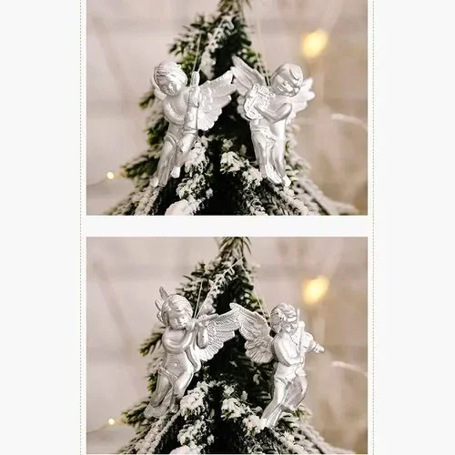 Anjinho Metalizado Natalino Pendurar Asas Com Glitter Atacado para Revenda