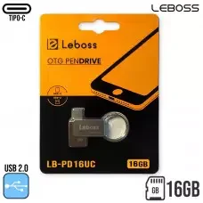 OTG PENDRIVE TIPO C E USB 16GB LEBOSS LB PD16UC Atacado para Revenda