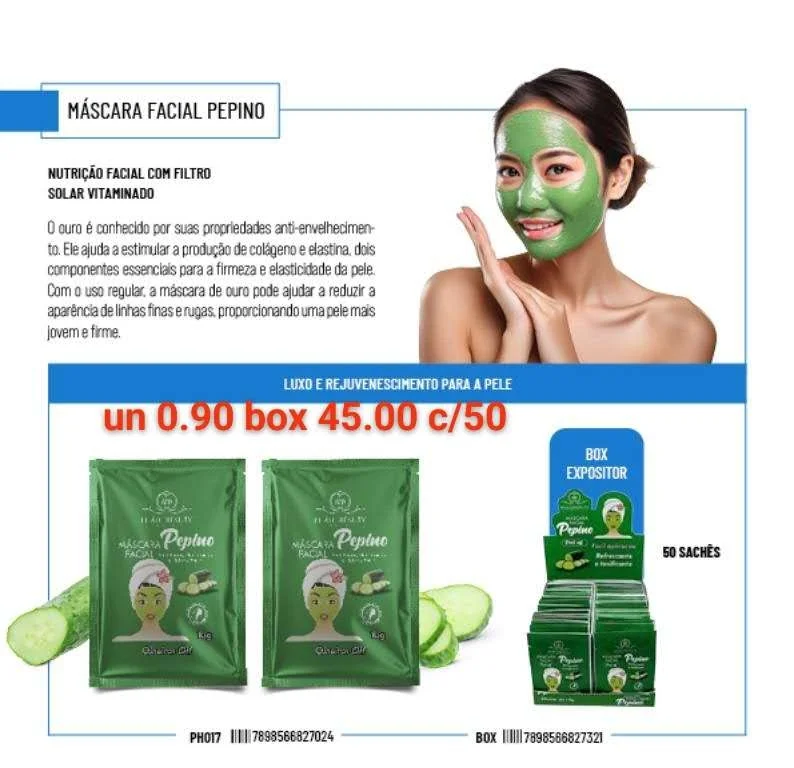 Mascara Facial Pepino Nutricad Facial com Filtrd Solar Vitaminado 0 Ourn & Conhecido Por Suas Propriedades Anti-envelhecimen- Bh To. Eleguda a Estimular a Produgdo de Colégeno e Elastina, Dois H Componentes Essenclais para a Firmeza e Elasticidade da Pele. com 0 Uso Regular a Méscara de Ouro Pode Ajudar a Reduzk ‘aparénciade Linhas Fines e Rugas. Proporcionando Uma Pele Mais Y Jovem Firme. Luxd e Rejuvenescimento para a Pele - PHÁLLEBEAUTY - Maquiagem Atacado Revenda