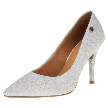 Scarpin Feminino Salto Alto 11841101 Prata Atacado