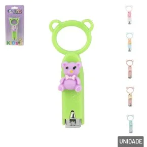 Cortador de Unha Inox Infantil 8cm Urso Color Atacado