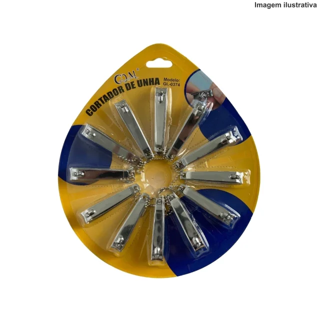CARTELA DE CORTADOR DE UNHA GRANDE C/ 12 UND GL-0374 Atacado