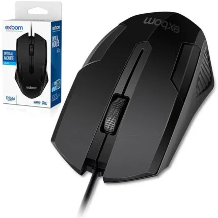 Mouse Óptico com Fio Usb Black 03950 - MS-71 Atacado