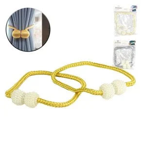 Prendedor Cortina Poliéster 49cm 2 Pçs Magnético Atacado