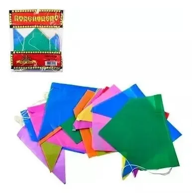 022 BANDEIRINHA PAPEL DE SEDA 15X18CM CORDAO 10M Atacado