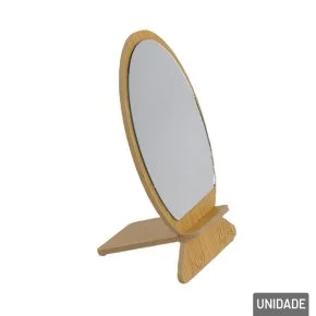 Espelho de Mesa de Madeira 13x8,5cm com Base Atacado