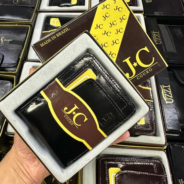 Kit C/12 Carteira Couro Legítimo Luxo Masculina Atacado