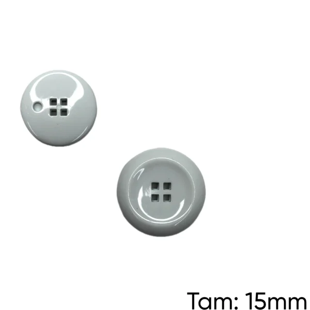 Botão Massa 4 Furos Branco - PCT/ 12 UNIDADES - BT3209P Atacado
