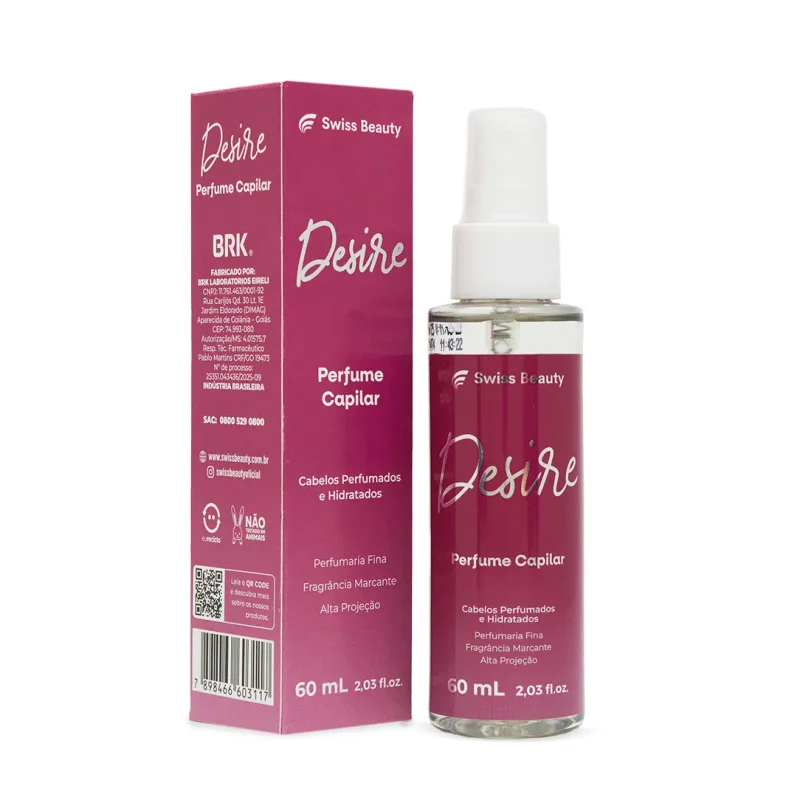 Perfume Capilar Desire Swiss Beauty 60ml