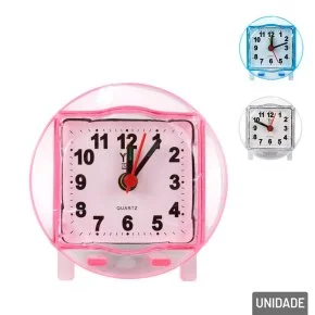 Relógio Analógico de Mesa 8cm Despertador Color Atacado