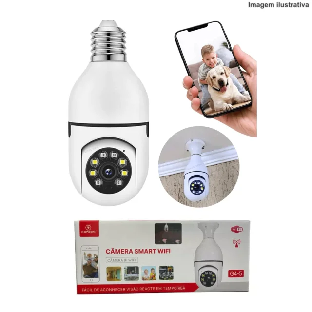 CÂMERA DE SEGURANÇA IP WIFI LÂMPADA G4-5 Atacado