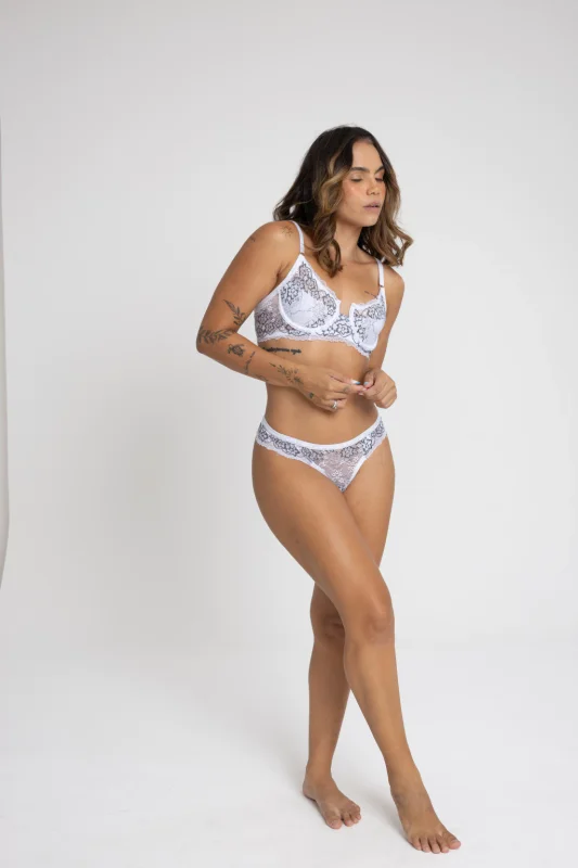 Conjunto Obscena Branco com Preto Premium Atacado