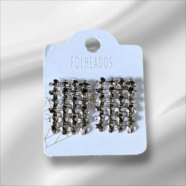 BRINCO FOLHEADO PRATA Atacado