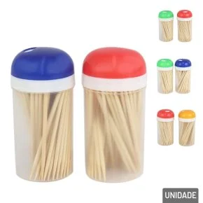 Paliteiro de Plástico 2 Peças com 50 Palitos Cada Atacado