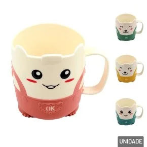 Caneca de Plástico 350ml Infantil Animais Sortidos Atacado