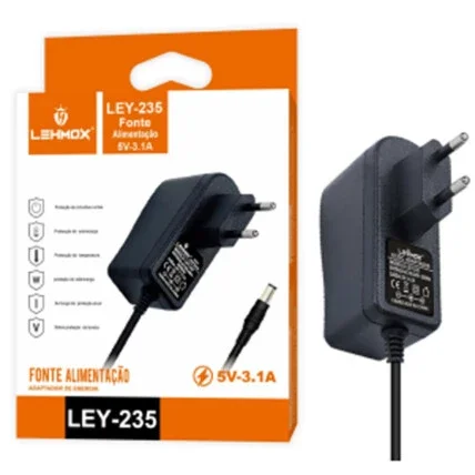 Fonte de Alimentação 5V 3.1A para Roteadores, Switch, Tv Box, Modem LEHMOX - LEY-235 Atacado