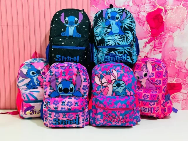 Kit C/6 Mochilas escolar Stitich 45cm Atacado