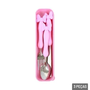 Kit Talher Inox 3 Peças Estojo Sortidos Atacado