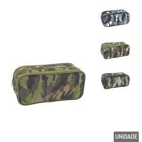 Estojo Escolar 22cm Triplo Camuflado Color Atacado