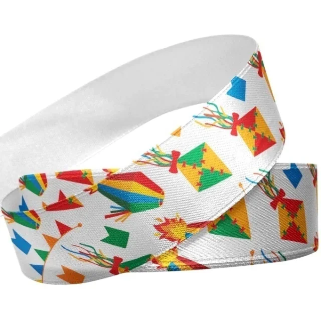 Fita de Gorgurão Festa Junina DC_202 - 38mm x 10m - Bela Fita Atacado