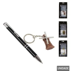 Chaveiro de Metal com Caneta Modelos Sortidos Atacado