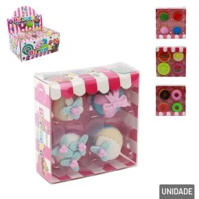 Borracha Escolar 04 Peças Formato Comidinhas Atacado