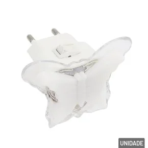 Luminária de Tomada Bivolt Borboleta Branca Atacado