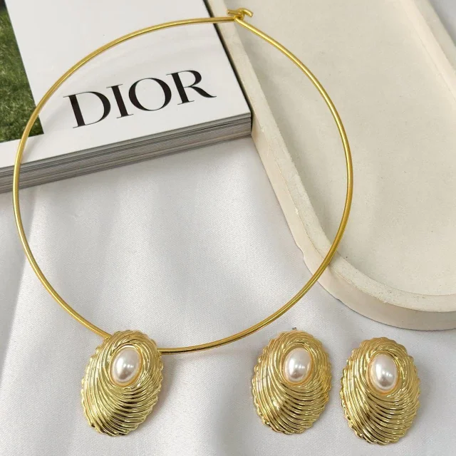 CONJUNTO DE ARO OVAL COM PÉROLA Atacado