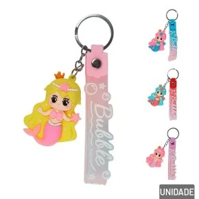 Chaveiro de Silicone 13cm Sereia Color Atacado