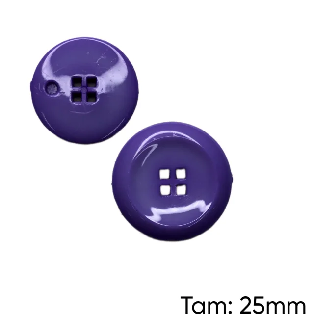 Botão Massa 4 Furos Lilás - PCT/ 12 UNIDADES - BT3204G Atacado