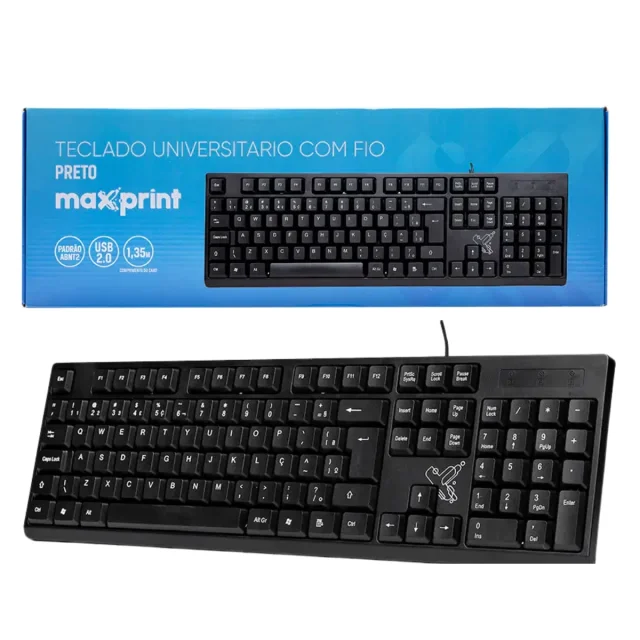 TECLADO OFFICEEASY USB COM FIO 60000153 MAXPRINT Atacado