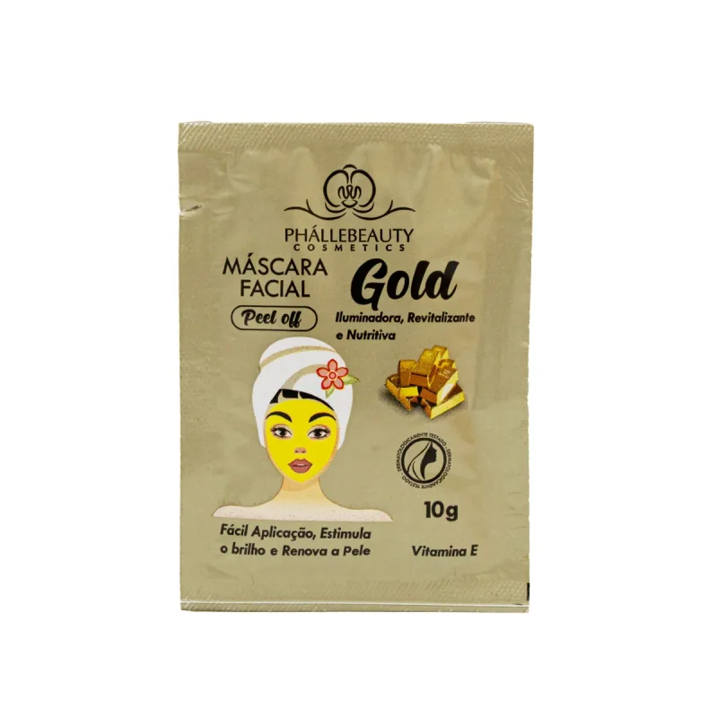 Mascára Facial Gold Peel Off de 10g PhalleBeauty