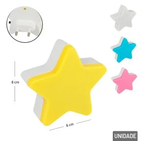 Luminária de Tomada Bivolt Estrela Color Atacado