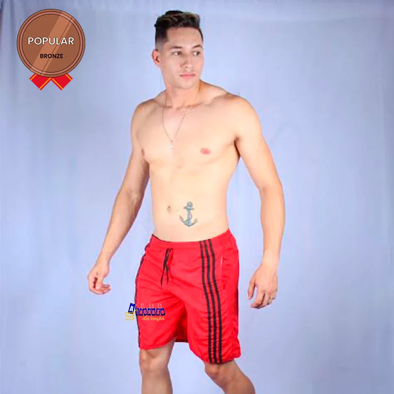 Short Tactel Cós Elastico Masculino Adulto Atacado