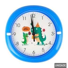 Relógio Analógico de Parede 17cm Redondo Dino Atacado