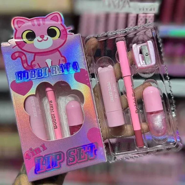 Box C/12 Kit Lip Set de Maquiagem 4 em 1 - Bobby Rara Atacado