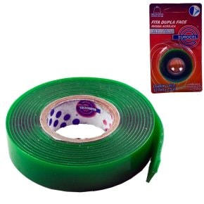 Fita Dupla Face 12mm x 1,5m Verde Atacado