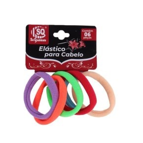 Elástico de Cabelo 06 Peças Tecido Colorido Atacado
