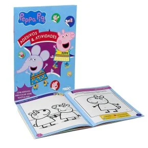 Livro de Atividades com Adesivos Peppa Pig Atacado