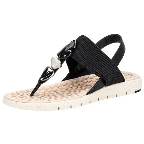 Sandália Feminina Flat Modare 7162226 Preto Atacado